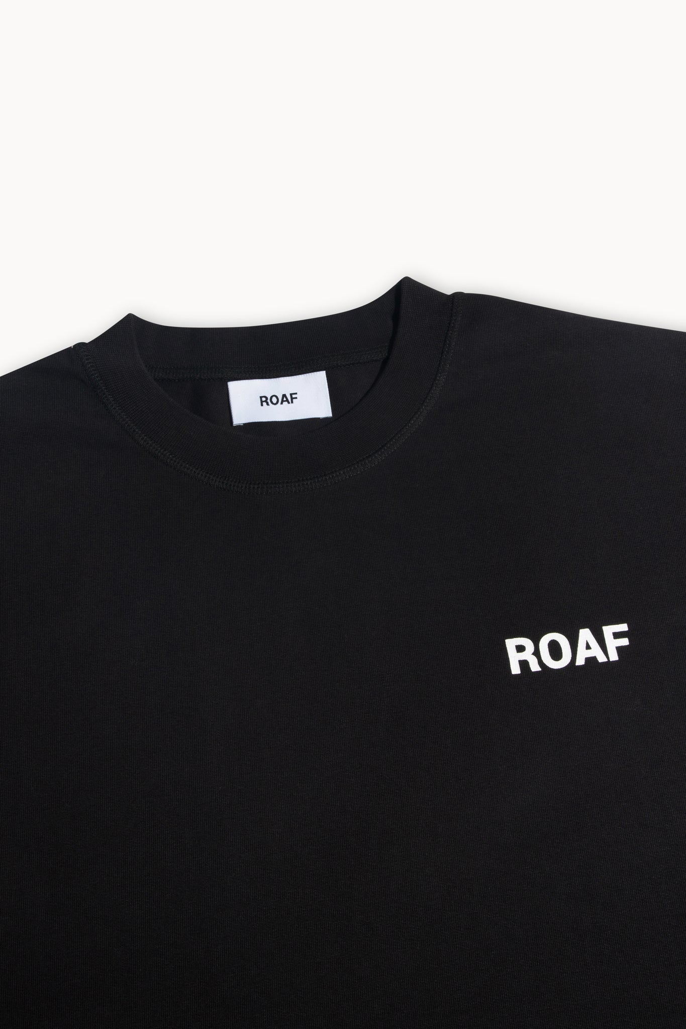 ROAF Logo Tee in Washed Black Cotton